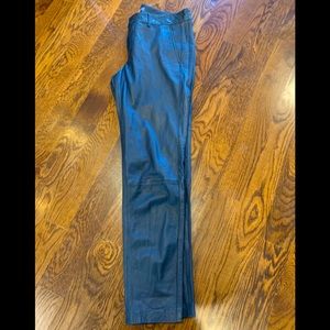 Vince Navy Leather Pants LN Trousers 6 $450